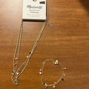 NWT - Madewell Necklace Set & Matching Bracelet